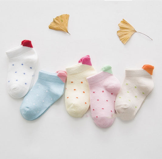 Children's Three-dimensional Socks With Hearts Short-top Combed Cotton Socks