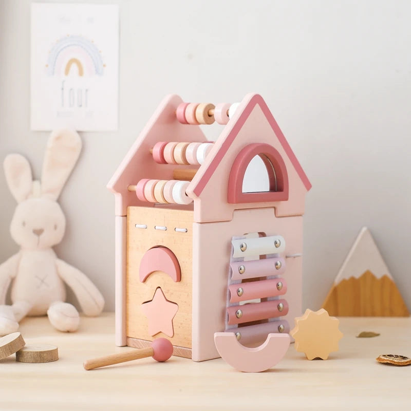 Baby Wooden Constructor Toys House Building Blocks Montessori Educational Toys Children Stacking Wooden Blocks Baby Accessories