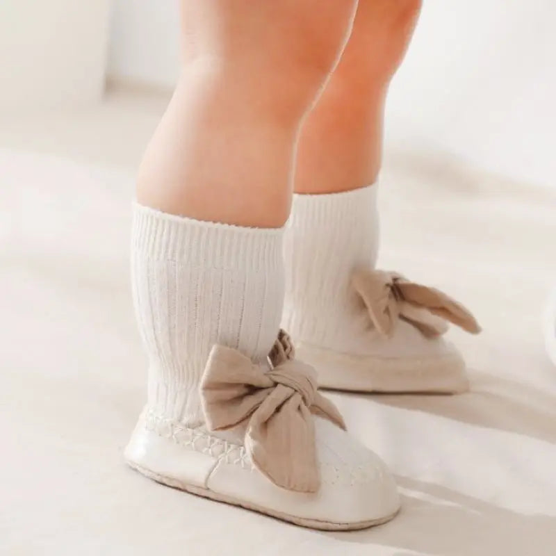 Spring Autumn Baby Girls Socks Newborn Baby Bowknot Socks Infant Baby Socks anti Slip Soft Cotton Floor Sock Shoes