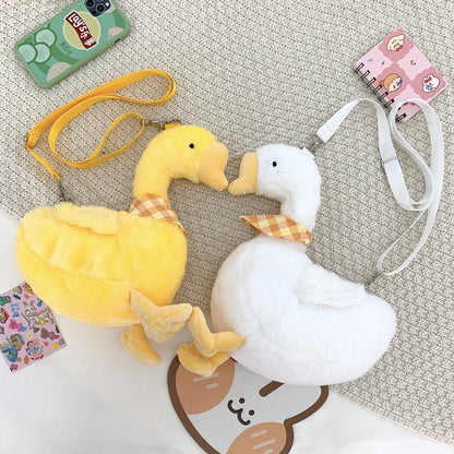 Plush animal crossbody bag