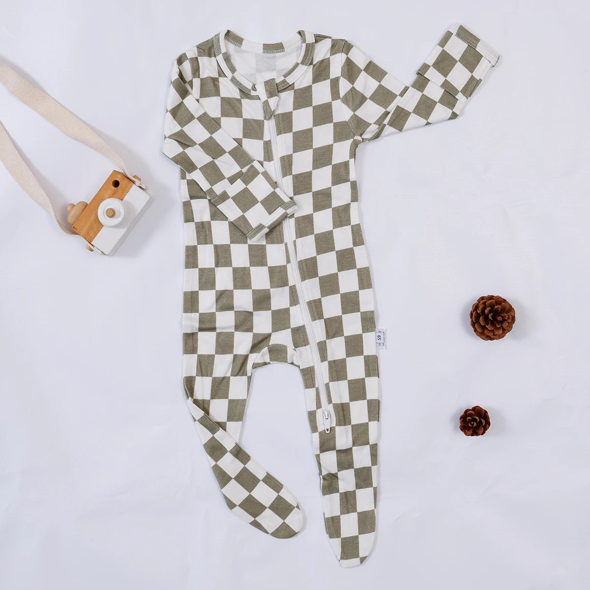 Bamboo Cotton Long Sleeve Baby Footed Pajama Jumpsuit