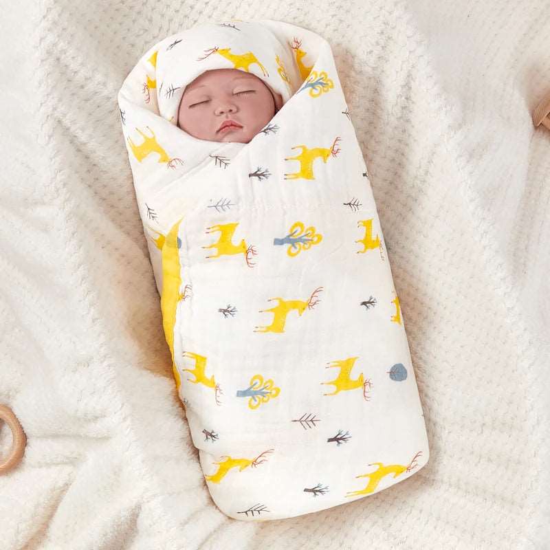 Baby Blanket Cotton 6 Layers Newborn Swaddle Blanket Cartoon High-Density Breathable Children'S Blanket