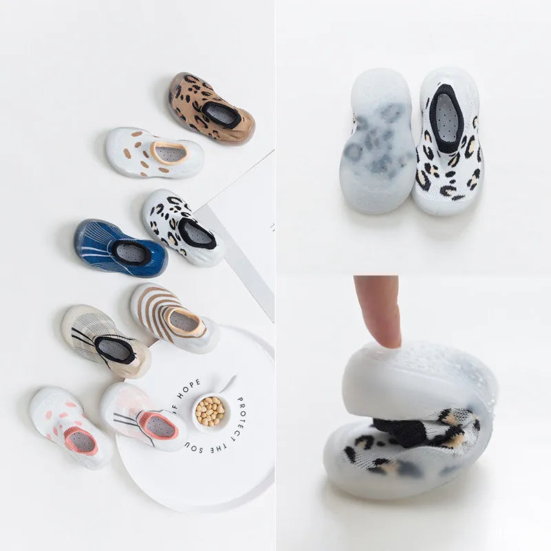 Kids Baby Socks for Toddlers Boy Girl Newborns Anti-Slip Crib Shoes Children Stitch Foot Sock Infant Girls Ankle Slipper Summer