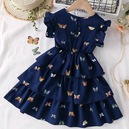 Butterfly ruffles dress