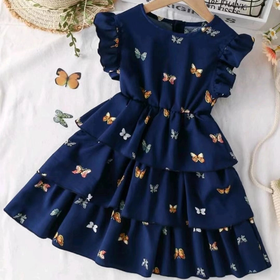 Butterfly ruffles dress