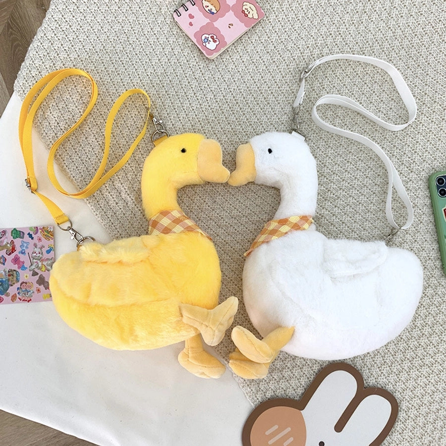 Plush animal crossbody bag