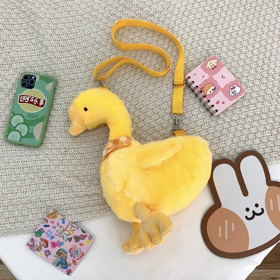 Plush animal crossbody bag